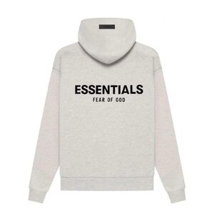 Fear of god essentials hoodie in light oatmeal